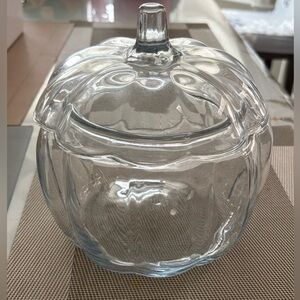 Clear Glass Pumpkin Jar